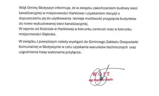 ogloszenie, treść